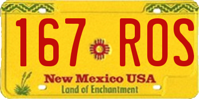 NM license plate 167ROS