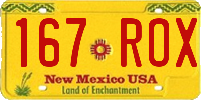 NM license plate 167ROX