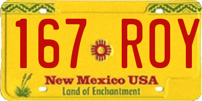 NM license plate 167ROY