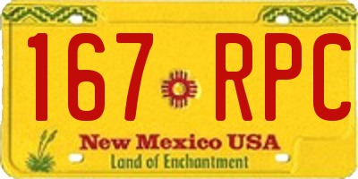 NM license plate 167RPC