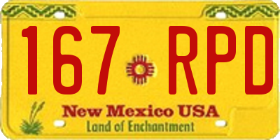NM license plate 167RPD