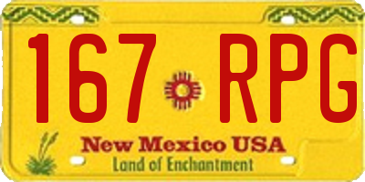 NM license plate 167RPG