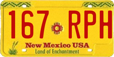 NM license plate 167RPH