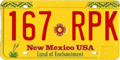 NM license plate 167RPK