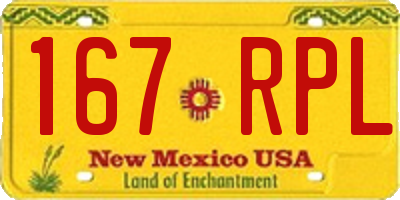 NM license plate 167RPL