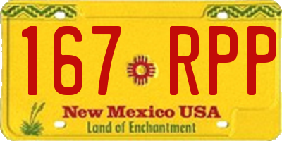NM license plate 167RPP