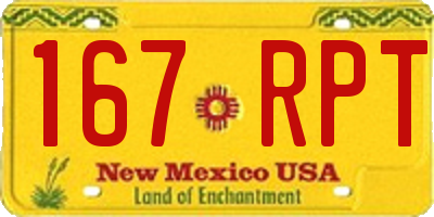 NM license plate 167RPT