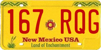 NM license plate 167RQG