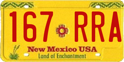 NM license plate 167RRA
