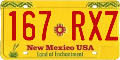 NM license plate 167RXZ
