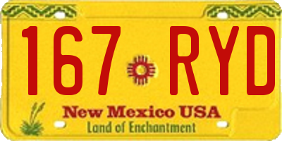 NM license plate 167RYD