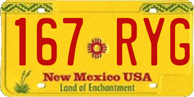 NM license plate 167RYG