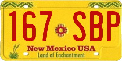 NM license plate 167SBP