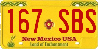 NM license plate 167SBS