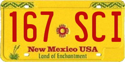 NM license plate 167SCI