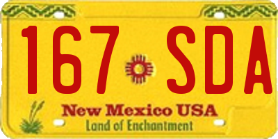 NM license plate 167SDA