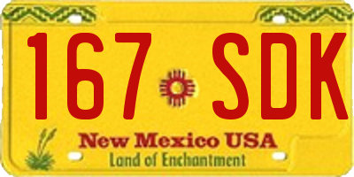NM license plate 167SDK