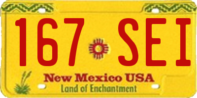 NM license plate 167SEI
