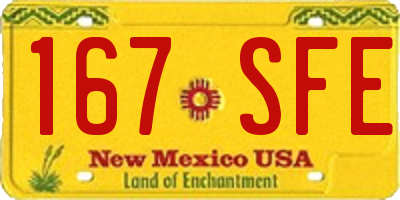 NM license plate 167SFE