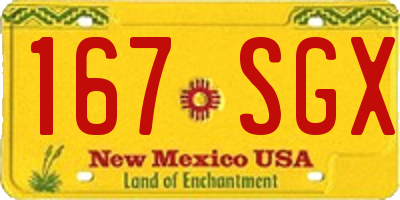 NM license plate 167SGX