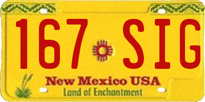 NM license plate 167SIG