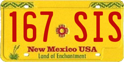 NM license plate 167SIS