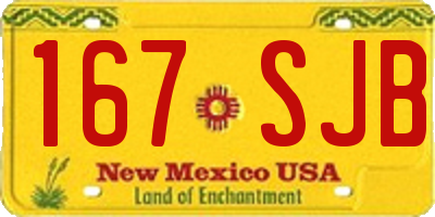 NM license plate 167SJB