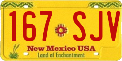 NM license plate 167SJV