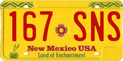 NM license plate 167SNS
