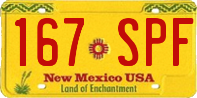 NM license plate 167SPF