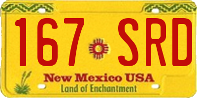 NM license plate 167SRD