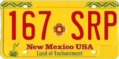 NM license plate 167SRP
