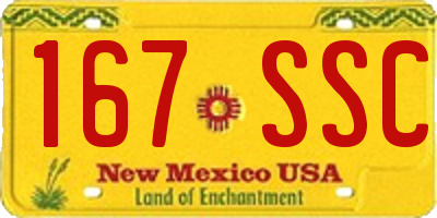 NM license plate 167SSC