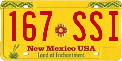 NM license plate 167SSI