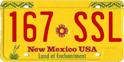 NM license plate 167SSL