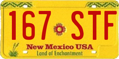 NM license plate 167STF
