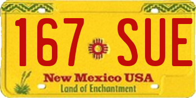 NM license plate 167SUE