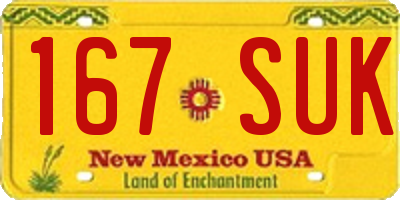 NM license plate 167SUK
