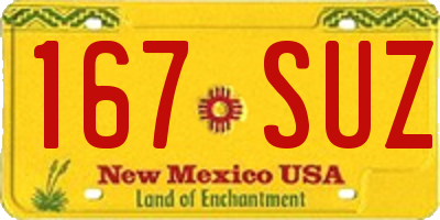 NM license plate 167SUZ