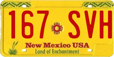 NM license plate 167SVH