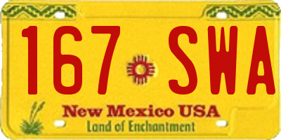 NM license plate 167SWA