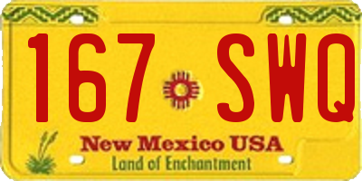 NM license plate 167SWQ