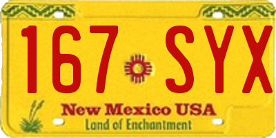 NM license plate 167SYX