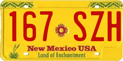 NM license plate 167SZH
