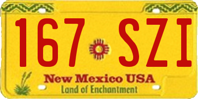 NM license plate 167SZI