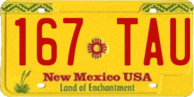 NM license plate 167TAU