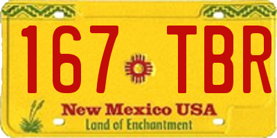 NM license plate 167TBR
