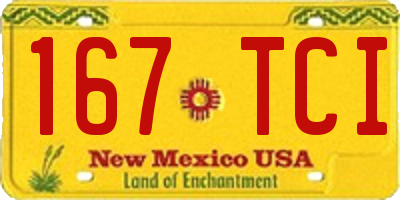 NM license plate 167TCI