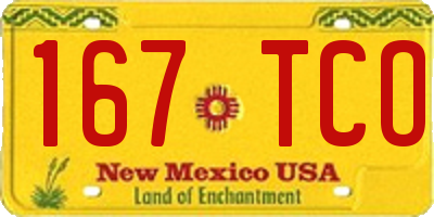 NM license plate 167TCO