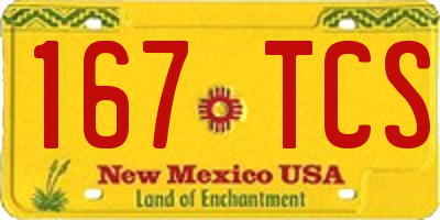 NM license plate 167TCS